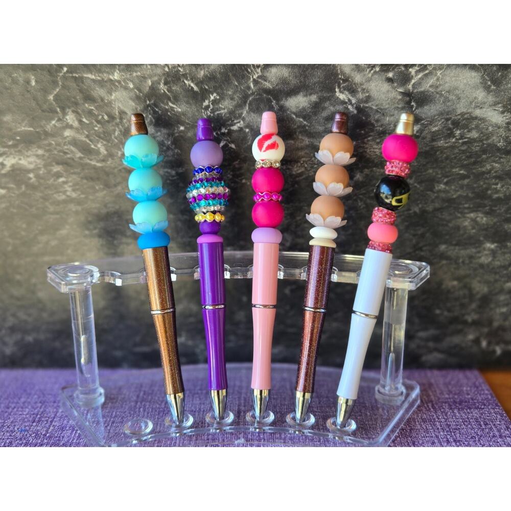Pens, Ball Point, Set of 5 for Party Bags, Focal Beads, Assorted Colors & Styles
